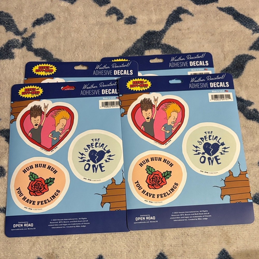 Beavis and Butt-Head Weather Resistant Adhesive Decals! 4 Full sheets!